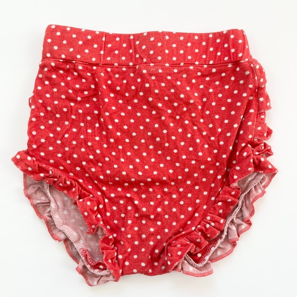 Posh Peanut Red Polka Dot Ruffle Bamboo Bloomers